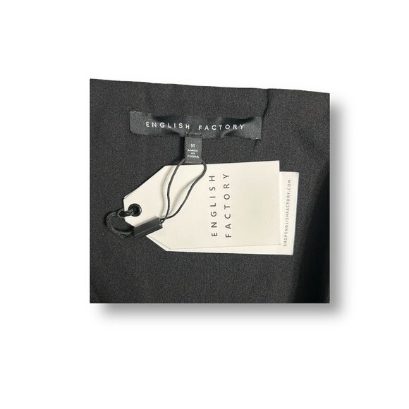 Anthropologie English Factory M Black Cropped Camisole Scallop Hem Minimalist - Picture 8 of 9